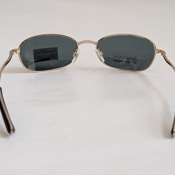 NWT Vintage 90's Rectangle Metal Sports Polarized Sunglasses (S. Gold) - Picture 4 of 5